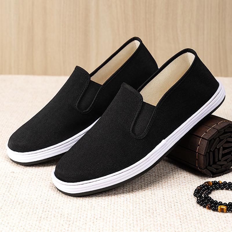 2025 новые летние мужские дышащие непахнущие туфли мужские старые тканевые туфли тканые мягкие подошвы повседневные тканевые туфли