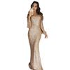 Women Prom Dress Tassel Sleeves Sheath Slim Fit V Neck Solid Color Sequin Fishtail Hem Evening Dress Cocktail Party Maxi Dress