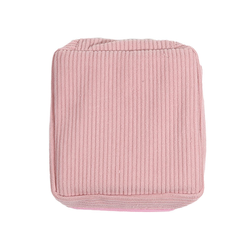 Fashion Corduroy Minimalist Travel Makeup Bag Portable Multifunctional Storage Bags Women's Large Capacity Sanitary Cotton Bag