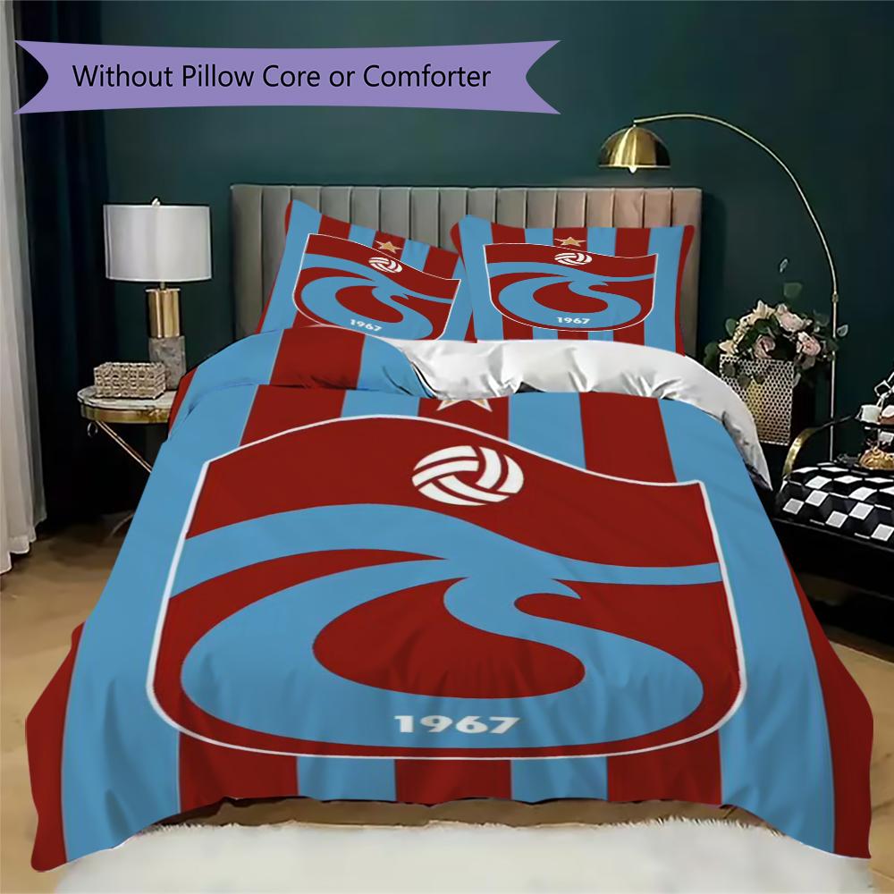 Trabzonspor FC Pattern Bedding uilt Set uilt Cover Pillowcase Home Decoration Birthday Gift (1 * duvet cover + 2 * pillowcase without core)228