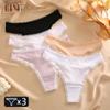 3Pcs Seamless Dot Print Underwear Women's Lace Panties Sexy Low-Waist Thongs Girls Breathable G-string Ultra-Soft T-Back