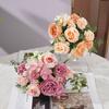 Artificial Flower Realistic Looking Curly Petals Vivid Color Easy Maintenance Simulation Peony Flower Photography Props