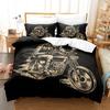 Motorcycle Duvet Cover Set Dirt Bike Extreme Sports Theme for Boy Girl Motocross Racer Polyester Bedding Set King Queen Size