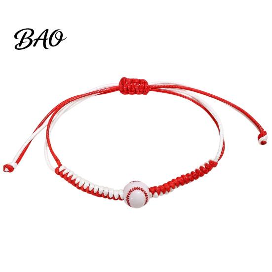 Adjustable Sports Bracelet Themed Braided Bracelet, Hand Woven Rope Wristband with Sporty Daily Wear Accessory Ball Charms, Trendy Wrist Strap