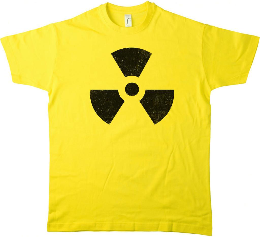 RADIOACTIVE VINTAGE SYMBOL T-Shirt Mens Womens Tees Top - Big Radiation Bang Strahlung Logo Theory