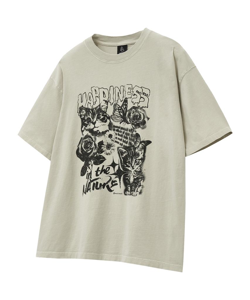 MOZMOZ [Set] Graphic Pigment Oversized Short Sleeve T-Shirt Part02
