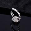 Open Ring PT950 Plated Two Tone Colorful Zirconia Diamond Engagement Wedding Ring for Women