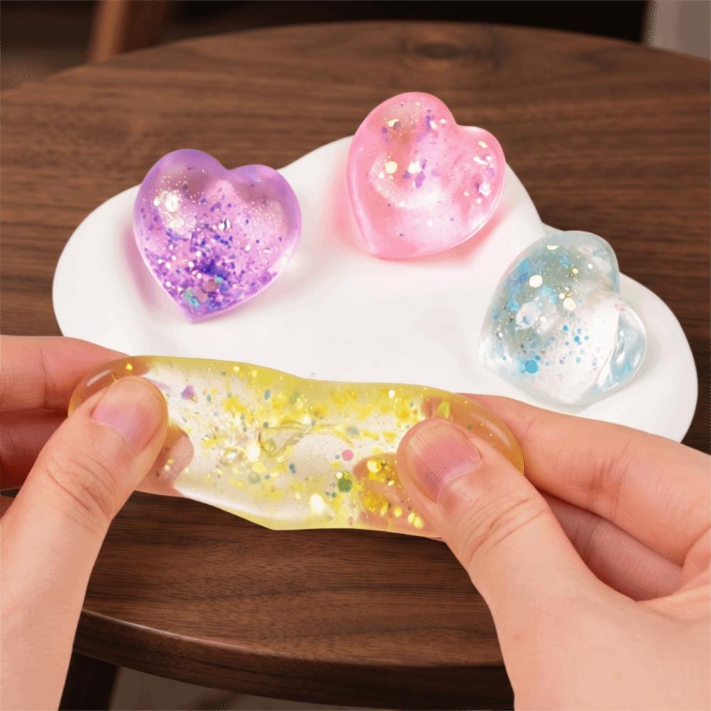 Sequins Love Squeeze Toy Changing Color Heart Slow Rising Toy Fashion Fidget Toy Party Favor