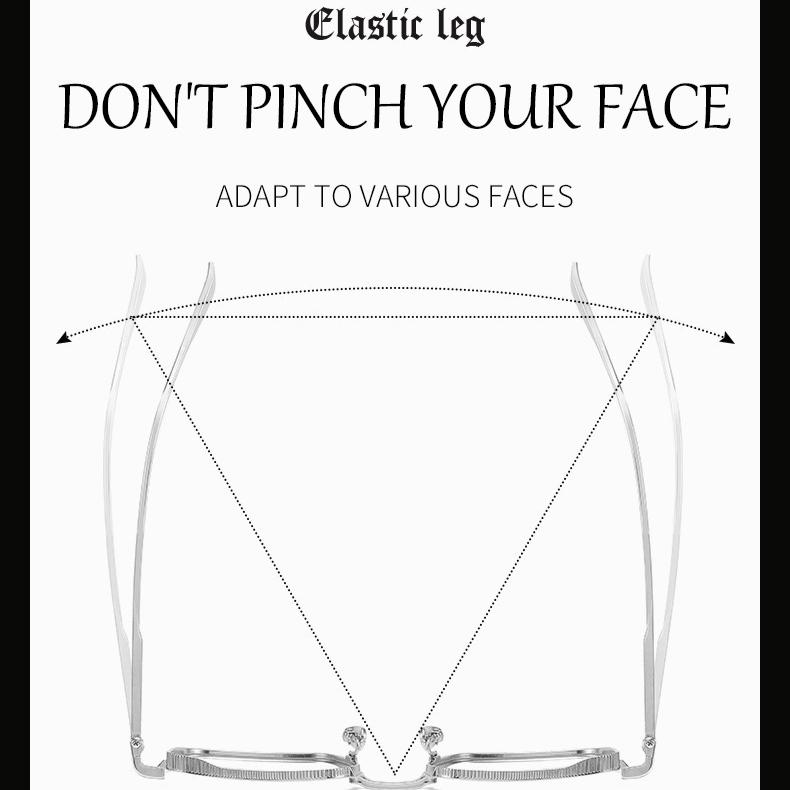 Металлическая оправа Оправа для очков для близорукости Анти-синий Плоское зеркало