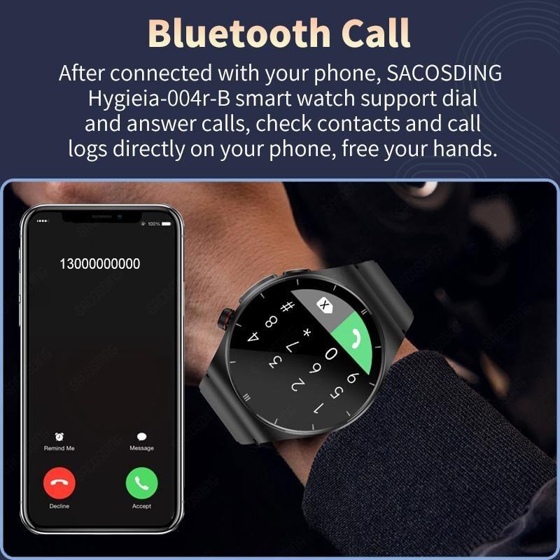 2024 Новые умные часы для мужчин ЭКГ + ППГ + ВСР Bluetooth Звонок Голосовое управление Часы артериального давления Кислород в крови Трекер здоровья SmartWatch