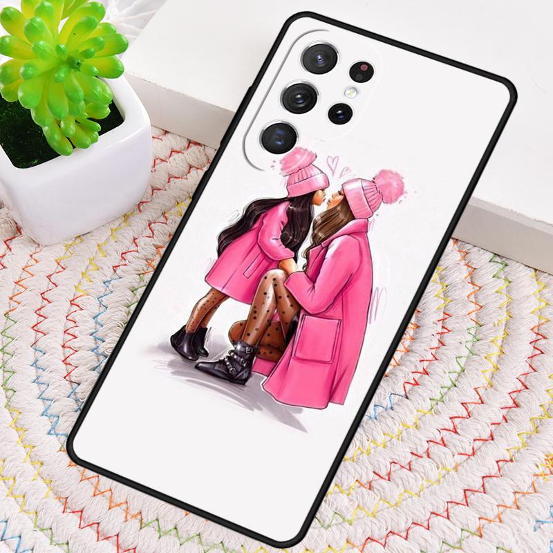 Супермама Девочка Мальчик Сын Дочь ТПУ Чехол для Телефона Для Samsung Galaxy note 10 pro S26 S25 S24 S23 S22 Ultra Plus S21 FE S20 Чехол