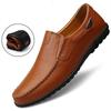 Leather Men Casual Shoes Breathable Soft Mens Loafers Italian Brand Moccasins Slip On Black Driving Shoes Plus Size 37-47