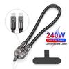 Кабель USB C 30 см 240 Вт плетеный алюминиевый шнурок для телефона кабель Type C к Type C быстрая зарядка USB-кабель