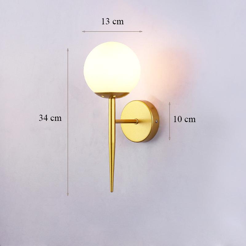 Decorative Modern Wall Lamp with Glass Shade Bedside Bedroom Loft Design Up Down Iron Led Night Lights Gold for Home Mirror E27