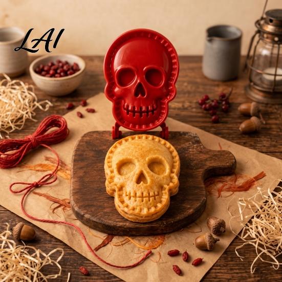 Baking Gifts for Bakers Halloween Hand Pie Mold Skull Dough Press Cutter Reusable Cutter Mini Mold Holiday Treats Pastry Supplies Creative