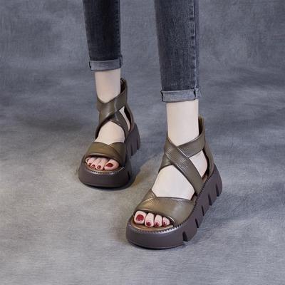 Женские винтажные римские сандалии на платформе