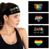 Parade Rainbow Headband Heart Sports Hairband Fashion Rainbow Elastic Headband  Women