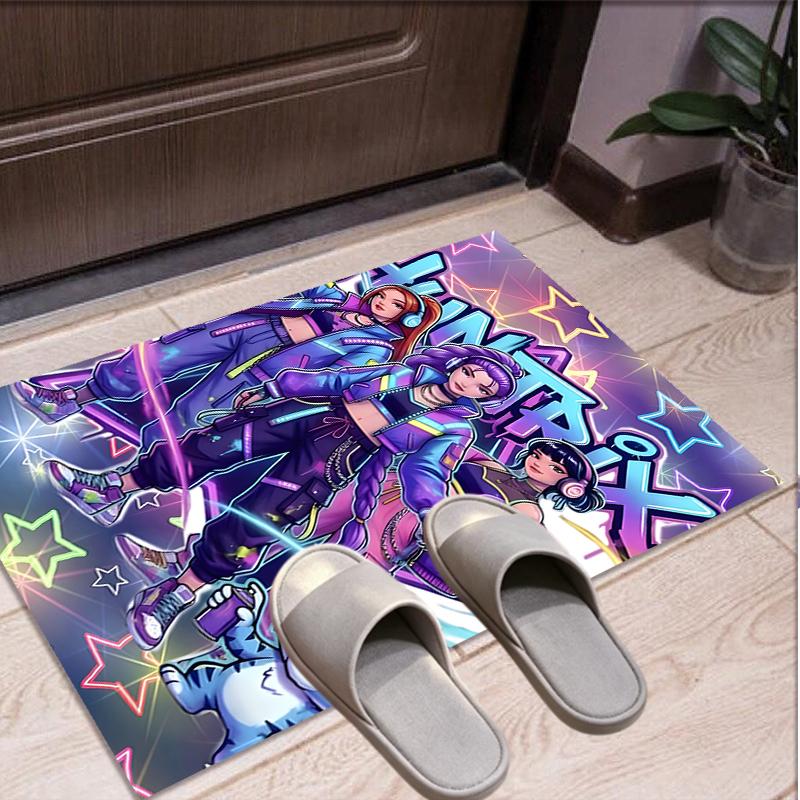 KPop Demon Hunters Pattern Rug, Indoor/Outdoor Mat, for Picnic, Gameroom, Bedroom, Office, Living Room, Home Decor Carpet, Birthday Gift