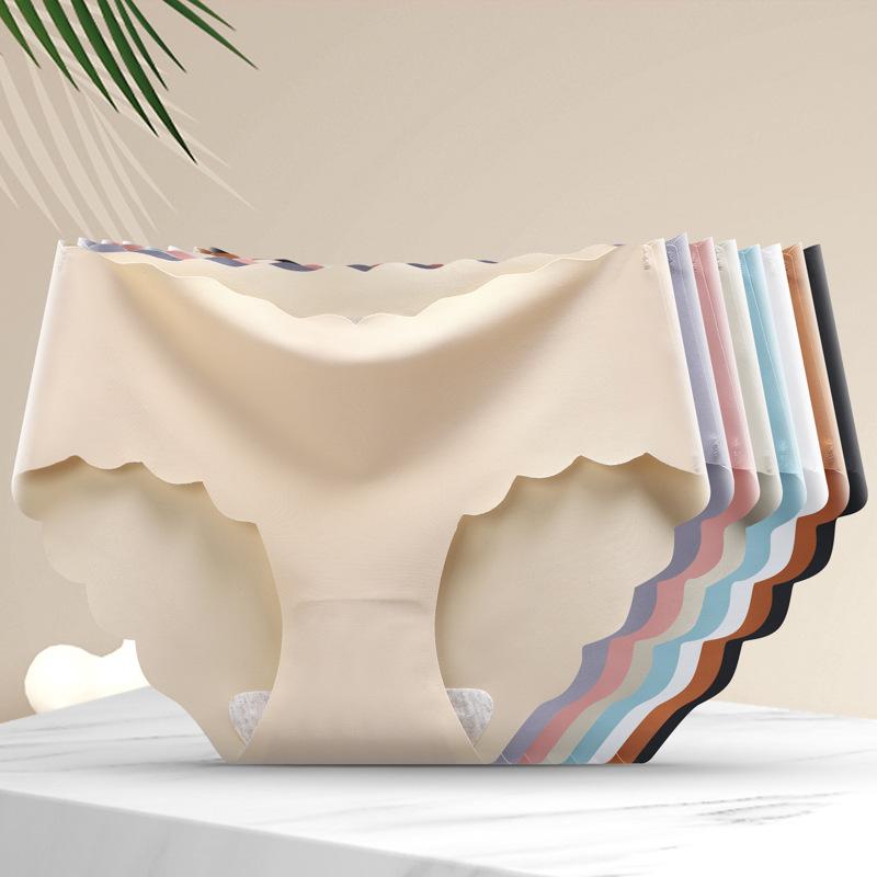 Ice Silk Panties Women's Cotton Triangle Pants Plus Size