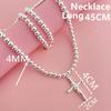 925 Sterling Silver Necklace Buddhist Beads Chain Cross Pendant 40cm/6mm Width for Women & Men Jewelry