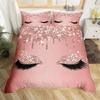 Eyelash Duvet Cover Set Eyes Pattern Design Comforter Cover Microfiber Girly Priness Style Glitter Twin King Queen Bedding Set