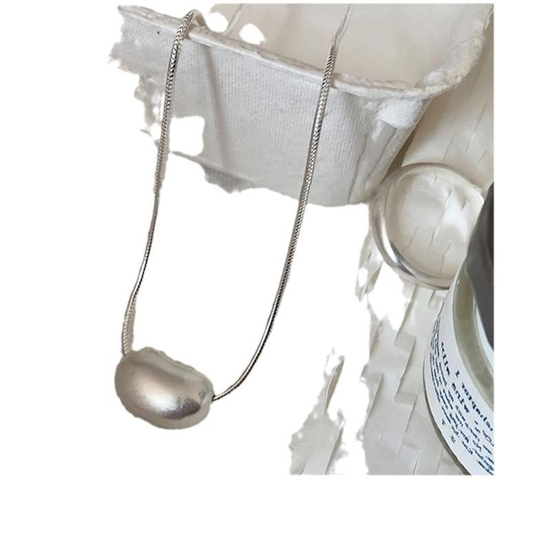 Niche Simple Matte Bean кулон ожерелье женское легкое роскошное уникальное модное темпераментное трендовое универсальное шейное колье свитер цепочка