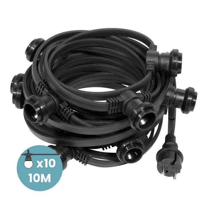 Guirlande Guinguette Noire Guirlande Lumineuse 10M pour Ampoules E27