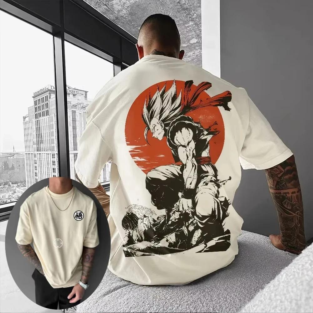 Горячая Распродажа Аниме Саян Сон Гоку Dragon Ball Графический Принт Футболка Мужская Женская Уличная Мода Харадзюку Хлопок Повседневная Оверсайз Топ Летний Новый Футболка