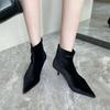 Fashion Classics Pointed Toe Thin High Heel Women Ankle Boots Back Zippers Party Dress Office Lady Shoes Size 35-40