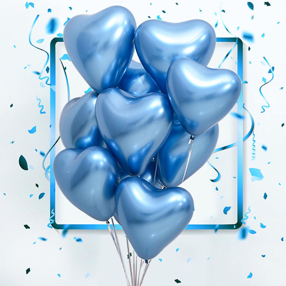 12inch Heart Shaped Wedding Balloon High Metal Latex Balloons Birthday Party Proposal Scene Decorated Purple Gold Helium Baloon