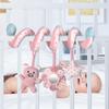 Car Seat Infant Baby Spiral Activity Hanging Toys Stroller Bar Crib Bassinet Mobile with Mirror BB Squeaker and Rattles