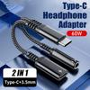 2в1 1в1 USB Type C на 3,5 мм наушники аудио Aux jack адаптер PD 60 Вт кабель для быстрой зарядки для iPhone 15 Samsung Xiaomi