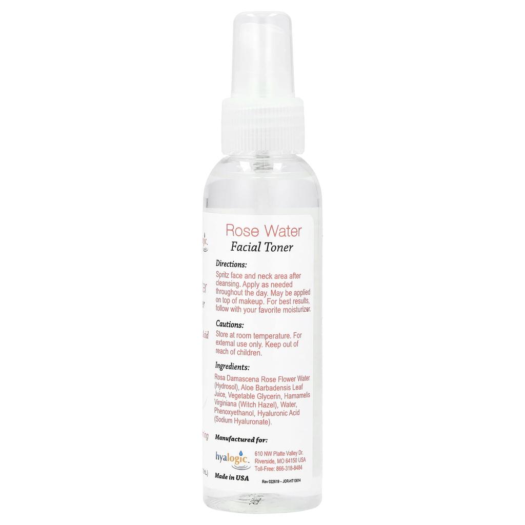Rosewater Facial Toner with Hyaluronic Acid, 118Ml (4Fl Oz)