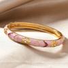 Chinese Style Vintage Cloisonne Bangle Enamel Women's Hand Bracelet Hollow Out Flower Bangle  Girls