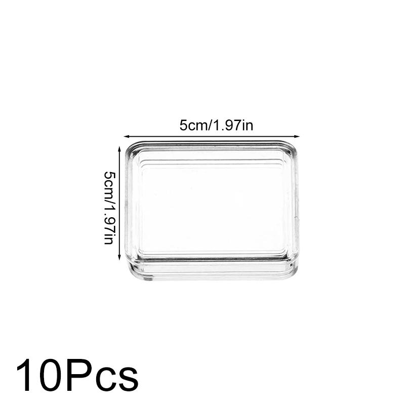 10Pcs Fashion DIY Square Clear Protector Containers Storage Boxes Coins Case Cards Collection