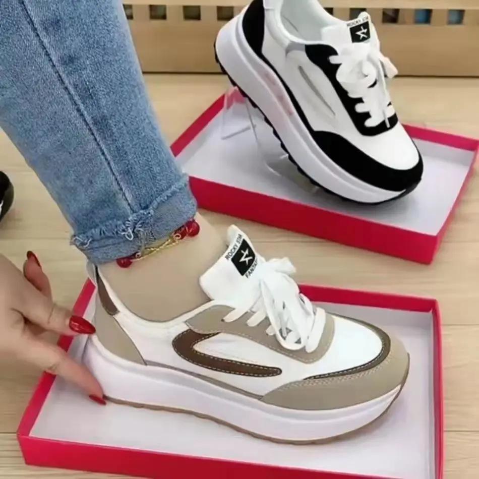 Fashion New Korean Style All-match Casual Sports Shoe Young Student Thick Sole Sneakers Running Shoes 2024 Women Spring Autumn