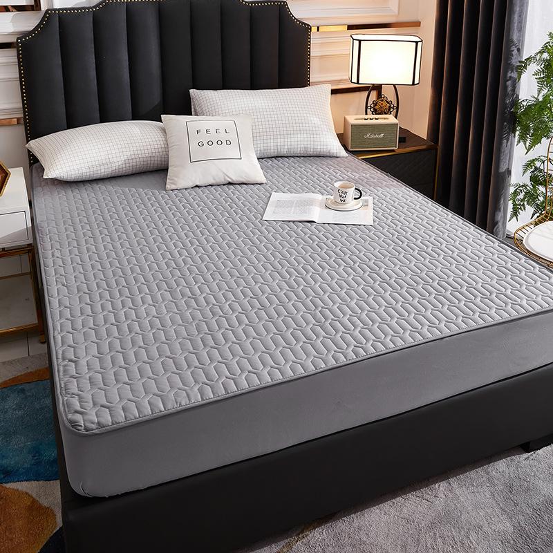 Waterproof Thicken Mattress Pad Protector Skin-Friendly Durable Fitted Sheet Bed Cover (Without Pillowcase)