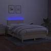 Maison Exclusive - Sommier à lattes de lit avec matelas LED Crème 120x200 cm Tissu