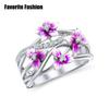 Элегантные красивые кольца с фиолетовыми цветами