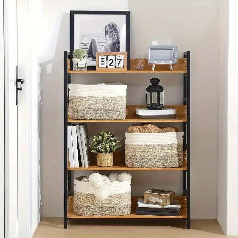 1 Bohemian Style Cotton Rope Woven Storage Basket, Large Capacity Toy, Home Decoration, Christmas and New Year Gift Organizer