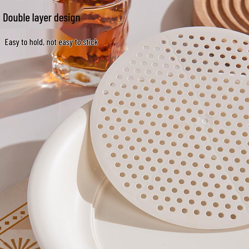 Двухъярусная тарелка для пельменей Xingfang с дренажом и блюдцем для уксуса