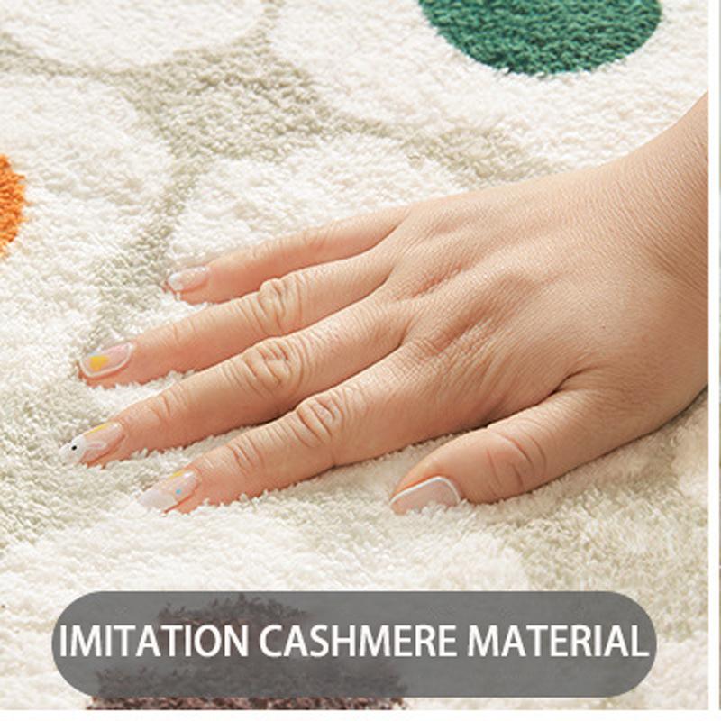 Ins Style Rug Round Imitation Cashmere Carpets Cute Girly Bedroom Carpet Cloakroom Lounge Mat Living Room Sofa Coffee Table Rug 