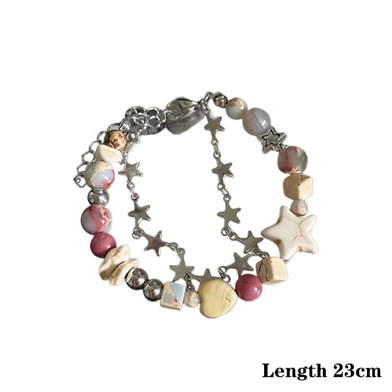 Harajuku браслет со звездой для девочек, пентаграмма, жемчуг, браслет из бисера для женщин, винтажный эстетический браслет, аксессуары, ювелирные изделия, подарок