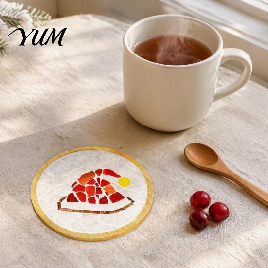 Creative Crafting for Teachers Christmas Mosaic Coaster DIY Kit, Festive Art Santa Wreath Holiday Projects Kids Snowman Pattern, Tile Craft