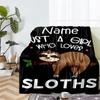 Custom Name Sloth Theme Printed Blanket - Perfect for Couch, Bed, Travel & Outdoor Use | Machine Washable, Cozy & Durable.