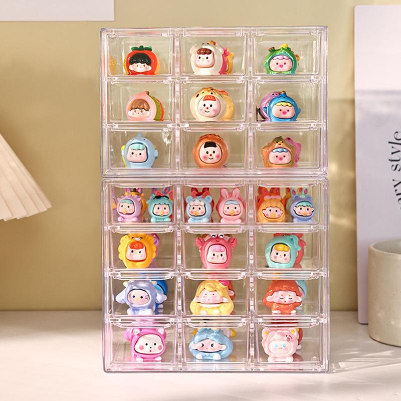 Глухая коробка, симпатичная коробка для хранения, многослойная прозрачная перегородка, портативная многофункциональная глухая сумка, способная фигурка, коробка для хранения