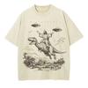 God Dinosaur Pattern Fashion Tshirt Unisex And Unisex Summer New Cotton Breathable Unisexs Tshirts Casual Vintage Streetwear
