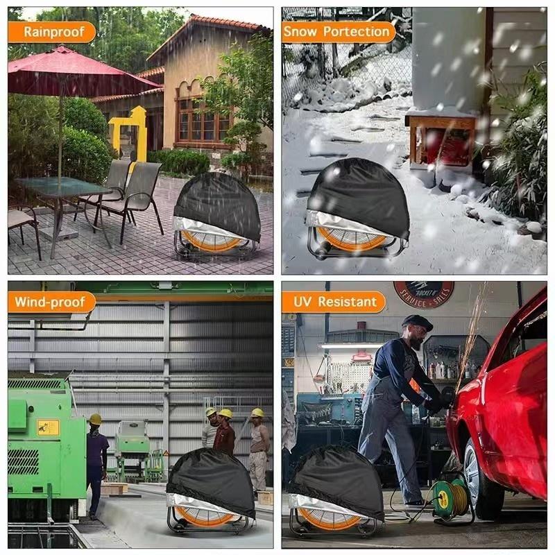 Industrial Style Fan Cover for Outdoor Use, Blocks Dust and UV Rays, Drum Fans & Floor Fans, Adjustable Size