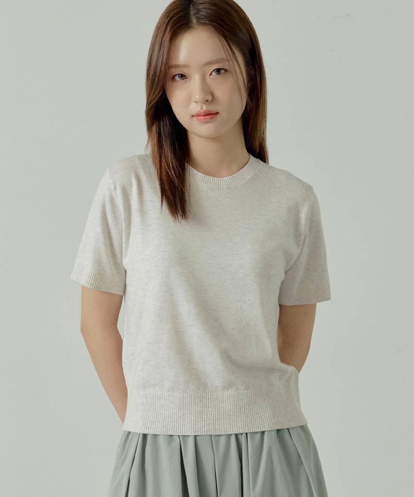 210EDIT Women'S Mild Short Sleeve Inner Set Cardigan [Oatmeal]_Zg1Sw570