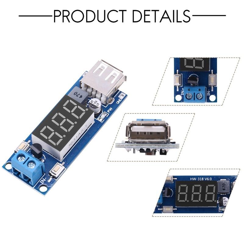 WO-DC-DC 4.5-40V Step Down LED Volt Meterr USB Voltage Converter Buck Module 5V/2A